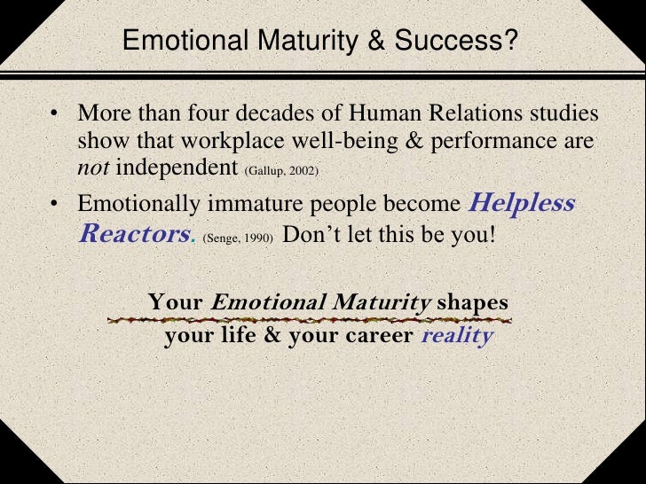 Define emotionally mature